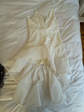 Ivory Ruffled High-Low Slip Dress - Women